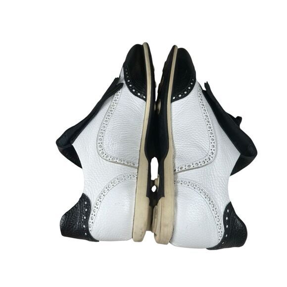 Brooks Brothers Black & White Brogue Oxford Golf Shoes Men's Sz 10 Made in Italy - Picture 7 of 13